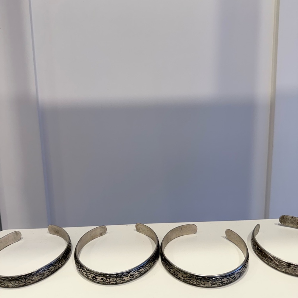 Genuine Moroccan Silver Engraved Bangles - Picture 4 of 4